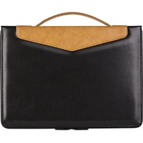 Moshi Codex Laptop Case for MacBook 12", Lightweight Vegan Leather, Weather-Resistant Coating, Viscotex Memory Foam, Protective Carrying Bag Stylish Sleeve, Onyx Black