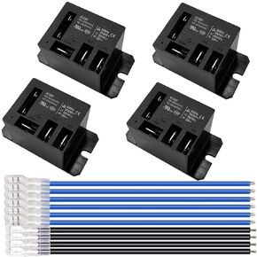 Miniature Power Relay 30A AC120V Coil SPDT Mini 120 Volt Relays with Flange Mounting and 20 Quick Connect Wires, NT90-120VAC (Pack of 4)