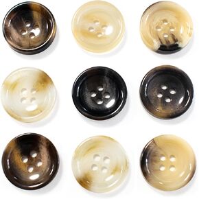 30 pcs أزرار الخياطة راتنج مع 6 نمط غير لامع حجم 4 ثقوب أزرار حرفية لخياطة DIY الحرف اليدوية الزر الرسم مصنوع يدويا قطعة قماش مختلطة (بني 15 مم)