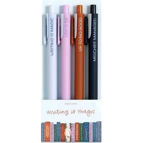 Taylor Gel Pens, T. Swift Merch, Set of 4 Colorful Retractable Gel Pens for Journaling and Note Taking, Cute Pen Gift for Swifties