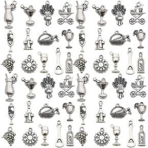 Youdiyla 80pcs Alloy Silver Christmas Snowflake Set Series Pendant Jewelry Making DIY Keychain Earrings Pendant Various Design Charms for Jewelry Making Bracelets Necklace (SN18)