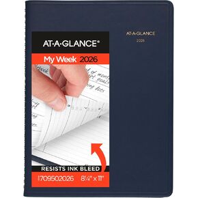AT-A-GLANCE 2026 Appointment Book Planner, Weekly, 8.25" x 11", Large, Navy (709502026)