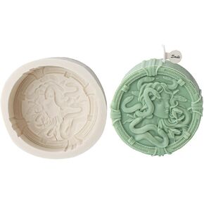 مستدير Medusa Candle Soap Mornogy Mythology Moddess Silicone Mould لشمعة شمع الصويا والصاب