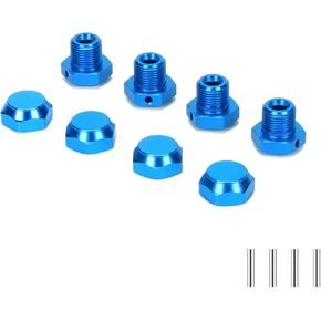 RCAWD Aluminum Alloy Wheel Nut 17mm and Wheel Hex Hub Adaptor 17mm for 1-8 Arrma 3s 4S 6S Blx&Mega550(Blue)