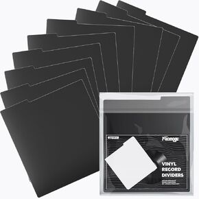 Facmogu 20PCS Vinyl Record Dividers, 12.5" x 13" Plastic Vinyl Record Dividers, Reusable Ultra-Thin 33 RPM Record Dividers Card, DIY LP Catalogs Separators for Vinyl DVD Record Albums Storage - White