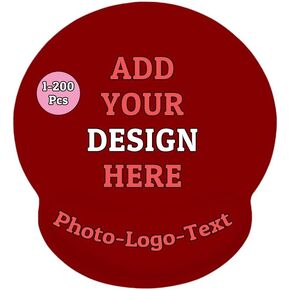 Customized Mouse Pad with Logo, Personalized Image Text Laptop Desk Mat, Custom Non-Slip Waterproof Mouse Mat for Computer Laptop Gaming Office Home, PureBlack-No Wrist Rest