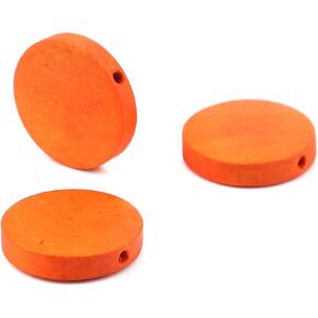 100 حبات خشبية مستديرة طبيعية 20 مم قطرها 4.2 مم مع ثقب 1.8 ملم in Kuwait