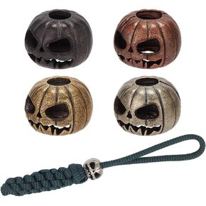 Nbeads 4 PCS 4 Colors Lanyard Beads Baracord Breads ، Skull Skull European Beads Metal Sourd