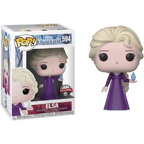 فونكو بوب! ديزني: Frozen 2 - Elsa ، في ثوب نوم غير معروف مع شخصية فينيل الماس الجليدي ، Amazon Exclusive