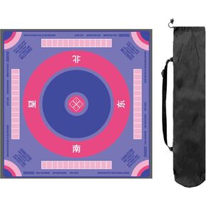 Mahjong Mat for Table - 31.5Inch Waterproof Non-Slip Game Table Mat with Storage Bag, Noise Reduction Foldable Surface for Mahjong Board Card &Tile Game (Purple)