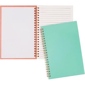 وحكم 2 -pack College Cover Hardback Cover Notebooks - Memo Notepad and Sketchbook للطلاب والمكاتب والمذكرات التجارية ، و 120 صفحة (60 ورقة) ، و 7.48 × 5.11 بوصة - متوفرة في الأغطية الوردية الباستيل والنعناع الخضراء