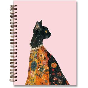 Vintage Black Cat Notebook,Cat Lover Gifts for Women,Cat Office Supplies Journal for Women Spiral,Cat Notebooks for School Girls Note Taking,Journal Hardcover Spiral Notebook 5.5x8.3