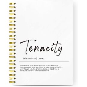 Motivational Spiral Notebook,Tenacity Definition Lined Notebook Hardcover,College Ruled Notebook Journal for Writing,Inspirational Gifts for Women Coworkers Friends,5.5x8.3