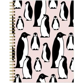 Spiral Journal Notebook for Women,A5 College Ruled Notebooks 6"x 8.4", 120 Pages Lined Journal with Premium Thick Paper,Perfect for School Office Home Gifts(Purple Bats Stars)