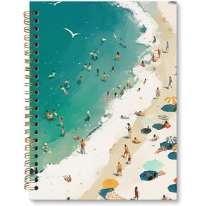 مجلة Noteboor Watercolor Coastal Beach Journal ، Ocean Beach Lovers Gifts for Women Men ، Ocean Journal Gifts ، Spiral Journal 5.5x8.3 Inch