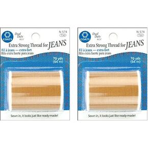 معاطف و Clark Thread Strong Strong للجينز ، 70 ياردة ، ذهبية (2 عبوة)