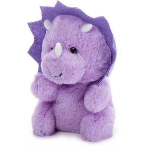 The Petting Zoo Triceratops Dinosaur Stuffed Animal Plushie, Nuggetz Animals, Purple Triceratops Dinosaur Plush Toy 6 inches