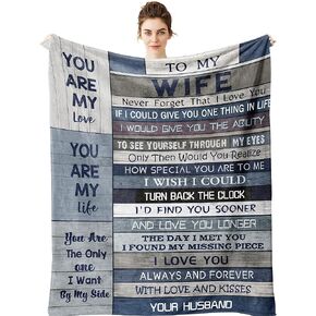 Yamco Wife Gifts - I Love You Romantic Blankets for Wife 60" x 50" - Cool Birthday Mothers Day Anniversary Wedding Gift Ideas from Husband