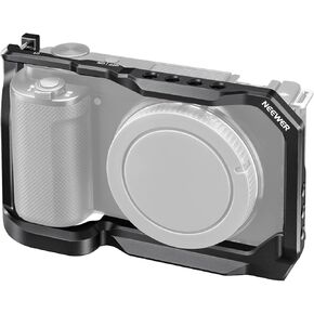 NEEWER ZV-E10 Camera Cage with Silicone Grip, 1/4" Threads, 3/8" ARRI Locating Holes, Arca Type QR Base, Protective Metal Video Rig Compatible with SmallRig Handles DJI RS Gimbals Sony ZV-E10, CA003S