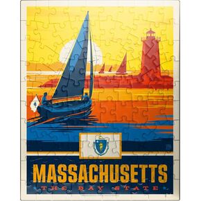 MyPuzzle Massachusetts: The Bay State - Premium 1000 Piece Jigsaw Puzzle for Adults