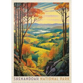 MyPuzzle Shenandoah National Park: Rolling Hills ، Pintage Poster - Premium 1000 Piece Jigsaw Puzzle للبالغين