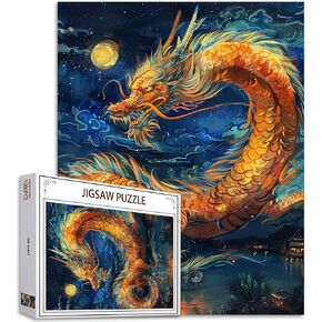 Tucocoo 1000 Piece Jigsaw Puzzle for Adults,Seaside Dragon Mountain Top Puzzle Art,Family Fun Adult Puzzle Games 27 x 20 inch HD Quality Mythological Creatures White Dragon Art Photo Puzzle Gifts in Kuwait