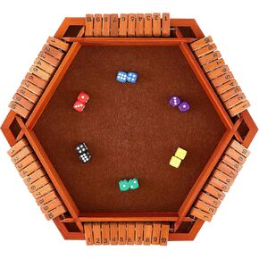 Vaguelly Shut The Box Game Wooden Board Math Game for Families Easy to Use for Multiple Players for Parties and Gatherings Construction with Visible Numbers