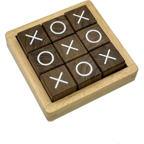 Tic Tac Toe Board Game Noughts Crosses Games Coffee Table Decor for All Ages Size 4 by 4 Inch