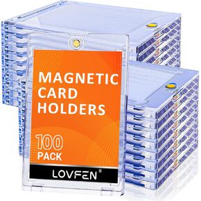35pt Magnetic Card Holder 50 Pack, Premium One-Touch Protector for Sports, Baseball, and Collectible Trading Cards, Secure Display Case for Standard-Sized Cards