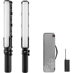 ZHIYUN V60 Video Light Stick Wand Combo, Portable 60W LED Dimmable Handheld Photography Lighting for Photographic Studio, Video Conferencing, Fill Light, Live Streaming, Portrait, Black