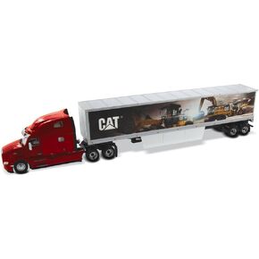 Diecast Masters 1:50 Scale Caterpillar Peterbilt 579 Ultraloft Tractor with CAT Mural Trailer | Transport Series Cat Trucks & Construction Equipment Model 85665