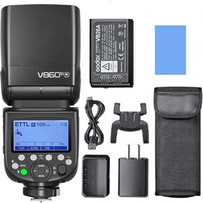 Godox V860III-N Camera Flash Light Wireless i-TTL Transmitter/Receiver Speedlite GN60 1/8000s HSS Built-in 2.4G Wireless X System with Modeling Light Replacement for Nikon Cameras