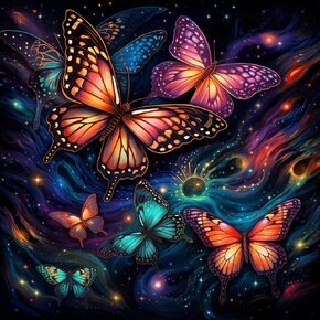 LCOZX Diamond Art Painting ، مجموعات الطلاء الفنية DIY Diy Diamond للبالغين ، طلاء الفراشة الفني بأرقام للبالغين ، أوقات الفراغ المنزلية ، تزيين الجدران ، الماس الدائري ، مقاييس النمط 12 × 12 بوصة ، رقم 2