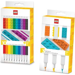 IQ LEGO 10 Pack Gel Pen with 3 Pack Highlighter Bundle