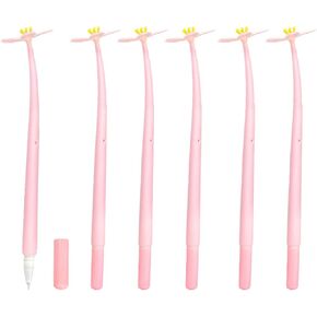 6 Pcs Cherry Blossom Gel Ink Pens, Cherry Pens for Decoration, Gift, Office Supplies, 0.5 mm Black Ink, Pink