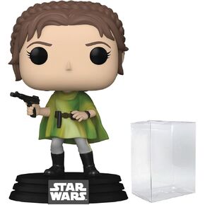 POP Star Wars: Return of The Jedi 40th - Princess Leia in Endor Poncho Funko Vinyl Figure (Bundled with Compatible Box Protector Case), Multicolor, 3.75 inches