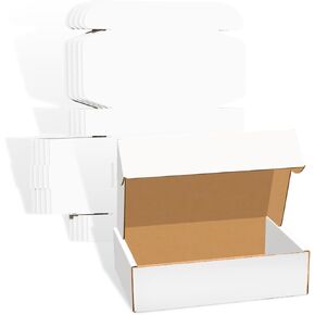 9 * 6 * 2 Inch Cardboard Box of 10 Pack, White Corrugated Shipping Boxes, Packing Mailing boxes for Small Business