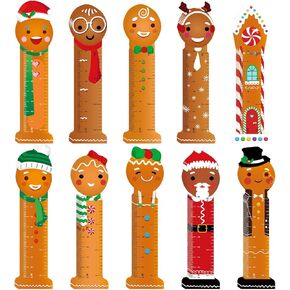 Dianelhall 160 PCS عيد الميلاد الحكام للأطفال البلاستيك Merry Book Book Page Clip Xmas Gift Giftmark for Xmas Holiday Kid Student Gifts Supplies (Gingerbread Man)