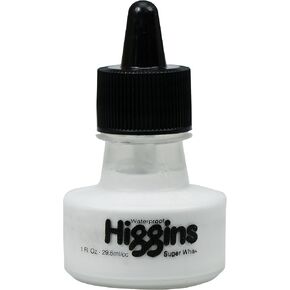 Higgins Super White Pigmented Drawing Ink, 1 oz. Bottle