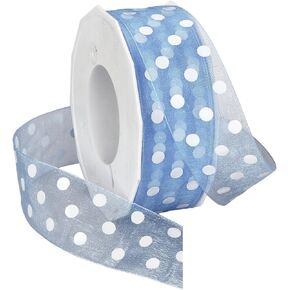 Morex Ribbon Sheer Dots 1-1/2-Inch Ribbon with 50-Yard Spool, White (92009/50-601)