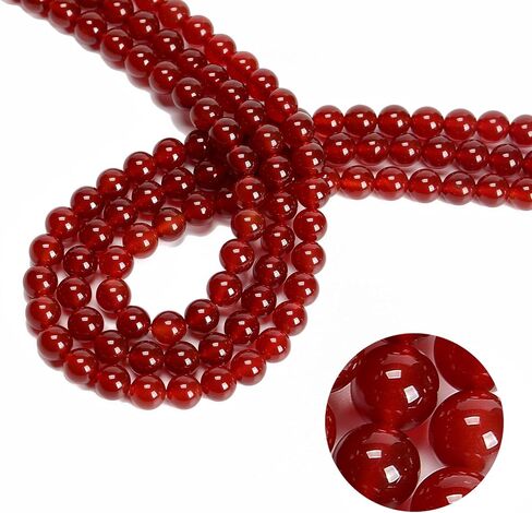 65Pcs 6mm Red Agate Natural Round Loose Real Stone Beads Gemstone Genuine for DIY Hand Made Craft Jewelry Bracelet Earring Necklace String Making Energy Healing Power in Saudi Arabia