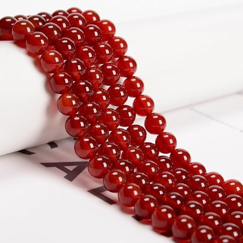 65Pcs 6mm Red Agate Natural Round Loose Real Stone Beads Gemstone Genuine for DIY Hand Made Craft Jewelry Bracelet Earring Necklace String Making Energy Healing Power in Saudi Arabia