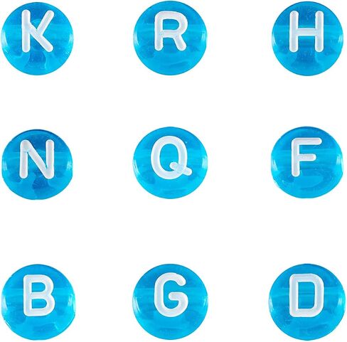 370pcs Transparent Acrylic Alphabet Letter Beads 7mm Flat Round Disc Coin A-Z White Letter Pattern Loose Spacer Beads Charms for DIY Necklace Bracelet Jewelry Making, Pink in Saudi Arabia