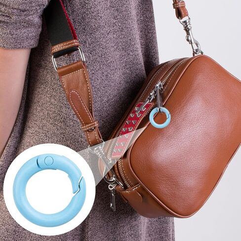 Customylife 24pcs زنبرك ملون أو حلقات ، مقاطع كرابر جولة معدنية 24 ملم ، ملحقات DIY المشبعة المسبقة للمفاتيح المحفظة. in Kuwait