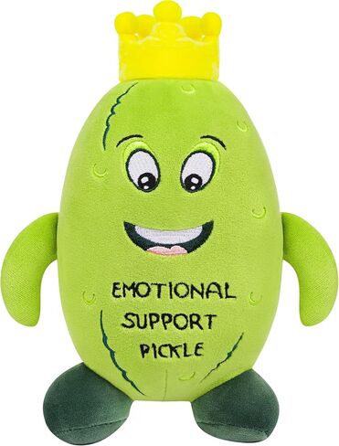 Pickle Stuffed Animal Plush Toy - Pickle Plush Toy, Cucumber Plush Plant with Sunglasses and Yellow Corolla, Positive Toys Gift for Friends Kids, Home Office Decor, Birthday Christmas in Kuwait