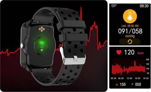 bemi Kix-m Smartwatch Fitness Tracker - Heart Rate Monitor, Blood Oxygen, Sleep Tracking, Pedometer Step Calories Tracker - 1.5 Inch Touchscreen IP68 Waterproof Women Men - Green in Kuwait