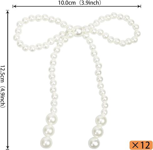 12 PCS Pearl Bow Cake Toppers Bowknot Decortations Decortations Pearl Bows Cupcake Topcake Powknot Cake Decorations for Bow Prosed Bridal Duffernid in Kuwait