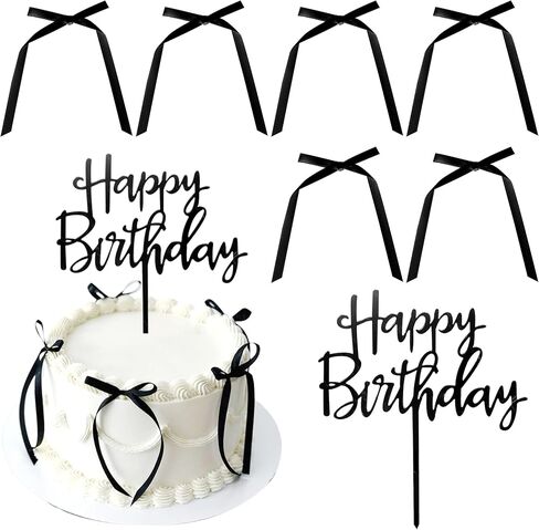 12 PCS Pearl Bow Cake Toppers Bowknot Birthday Decorations Pearl Bows Cupcake Toppers Bowknot Cake Decorations for Bow Themed Wedding Bridal Shower Birthday Baby Shower Party Supplies White in Saudi Arabia