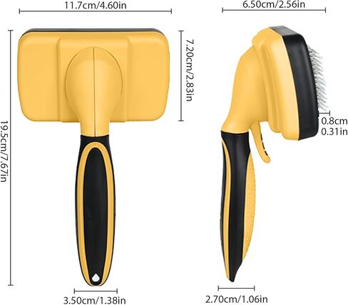 Self-Cleaning Pet Grooming Brush - Skin-Friendly Slicker Brush for Dogs and Cats, Easy-to-Clean Depilatory Brush for Removing Loose Hair, Puppy Brush with Accessories, Blue in Saudi Arabia