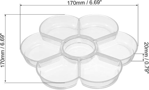 PATIKIL 7 Wells Acrylic Paint Palette, 6 Pack Painting Pallet Holder Flower Round Shape Art Supplies for Watercolor Gouache Oil Paint Art, White in Saudi Arabia